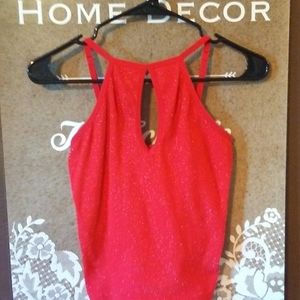 Red Sparkle Crop Tank